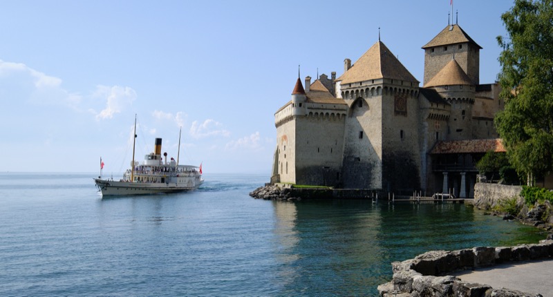 Lac Leman and Chillon Castle